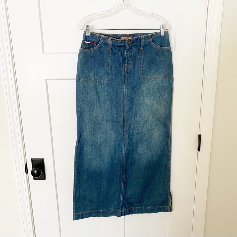 Tommy jeans maxi jean denim skirt size 9